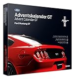 Franzis 55111 - Ford Mustang GT Adventskalender Race red, Modellbausatz im Maßstab 1:24, inkl. Soundmodul und 52-seitigem Begleitbuch