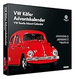 FRANZIS 55255 - VW Käfer Adventskalender rot, Metall Modellbausatz im Maßstab 1:43, inkl. Soundmodul und 52-seitigem Begleitbuch