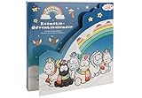 NICI Kosmetik Adventskalender Einhorn Theodor and Friends – Einhorn Adventskalender Mädchen ab 3 Jahren – Weihnachtskalender Kinder – Schmink & Schmuck Adventskalender mit tollen Geschenken – 44330