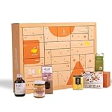 Frühstück Adventskalender 2023 von aboutfood (ehemals Foodist) mit 24 Frühstück-Toppings, (Nuss-) Aufstrichen, Porridges, Tee, Gewürzen uvm. - Geschenk für Paare inkl. Rezepte mit Tipps