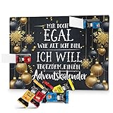 printplanet - Lindt Hello Adventskalender mit Spruch und Füllung in 4 Sorten - Mir doch Egal wie alt ich Bin, ich Will trotzdem einen Adventskalender - 2024