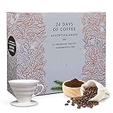 Erlebnis Kaffee Adventskalender 'Filterkaffee' - mit Gratis Keramik Filter, Kaffee Bohnen fertig gemahlen