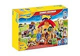 PLAYMOBIL Adventskalender 2021 - 70259 Weihnachtskrippe mit liebevollen Figuren, Tieren und Zubehörteilen hinter jedem Türchen, 26-teilig, Ab 1,5 Jahren