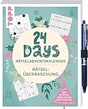 24 DAYS RÄTSELADVENTSKALENDER – Rätselüberraschung: Jeden Tag eine neue Rätsel-Art kennenlernen! Durch den Advent mit über 120 Logikrätseln. Mit Stift. Für Fans von Sudoku und Denksport