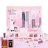 24 Days Of Beauty New York Adventskalender 2024 & Karten, Weihnachtsgeschenke Make-up-Sets für Mädchen Teenager, Mutter, Freundin Xmas Eve Adventskalender, Self Care Geschenke für Frauen Make-up