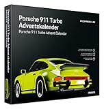 FRANZIS 55109 - Porsche 911 Turbo Adventskalender lichtgrün, Metall Modellbausatz im Maßstab 1:43, inkl. Soundmodul und 52-seitigem Begleitbuch