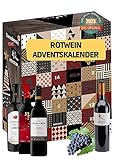 [ Boxiland ] Rotwein Adventskalender mit 24 Weinsorten aus aller Welt | Rotwein Geschenk für Erwachsene | Adventskalender 2023 | Tempranillo