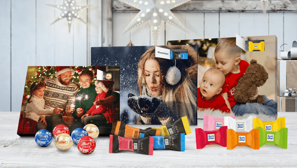 Foto-Adventskalender mit Schokolade